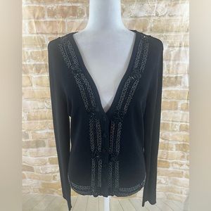DNKY Black Embellished Sweater Size L